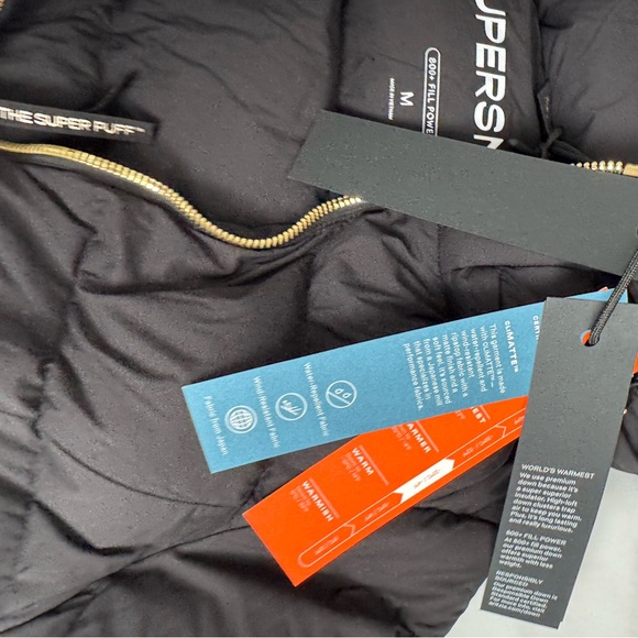 aritzia supersnug off climate medium nwt black with gold zipper - Picture 5 of 5